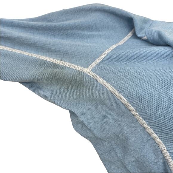 Icebreaker Skin 200 Long Sleeve Layer 1/4 Zip 100% Merino Wool Blue Medium - Picture 7 of 8